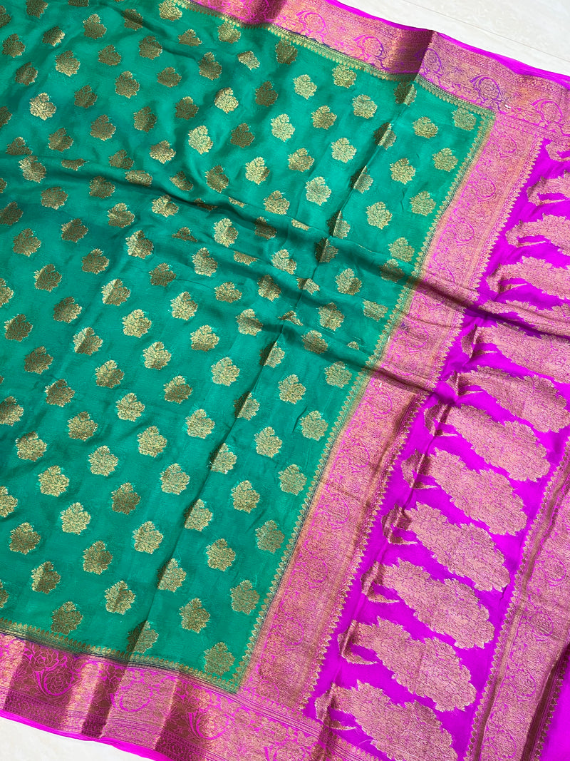 Pure Chiffon Khaddi Banarasi Saree - The Handlooms