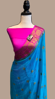 Pure Chiffon Khaddi Banarasi Saree - The Handlooms