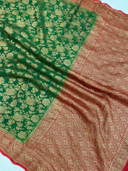 Khaddi Georgette Banarasi Saree -  Antique zari - The Handlooms