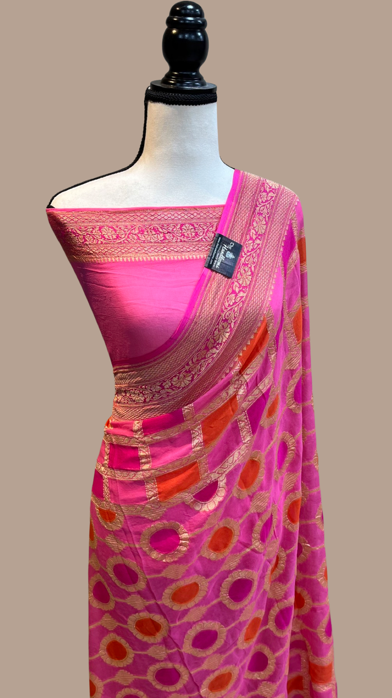 Khaddi Georgette Handloom Banarasi Saree - The Handlooms