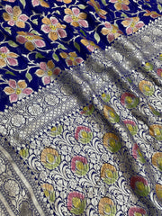 Khaddi Georgette Handloom Banarasi Saree - The Handlooms