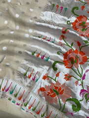 Tussar Georgette Handloom Banarasi Saree - All over meenakari - The Handlooms