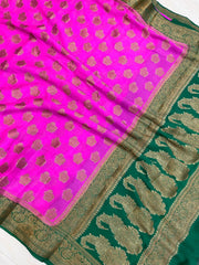 Pure Chiffon Khaddi Banarasi Saree - The Handlooms