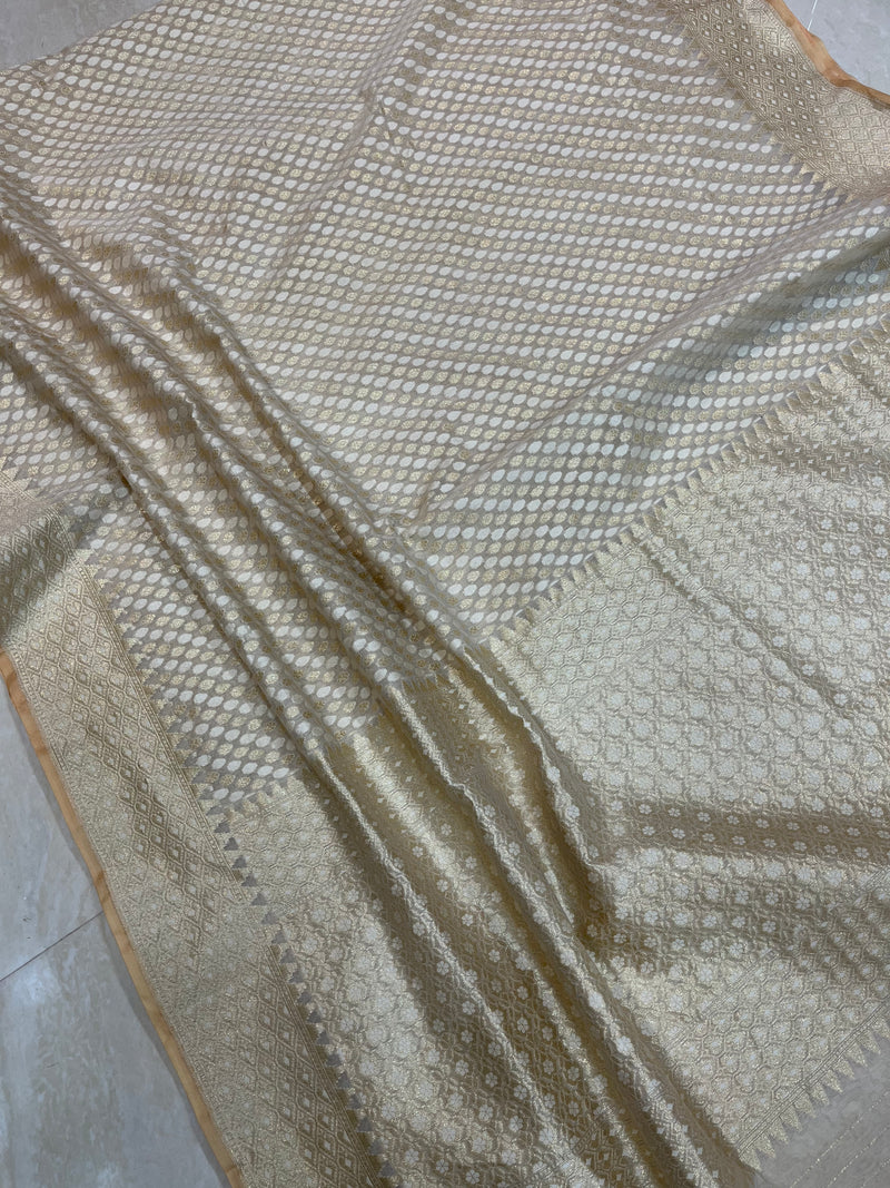 Pure Cotton Banarasi Brocade Handloom Saree - The Handlooms