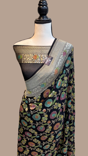 Khaddi Georgette Banarasi Saree - water zari - The Handlooms