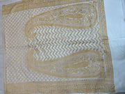 Pure Khaddi Georgette Dupatta - gold zari - The Handlooms