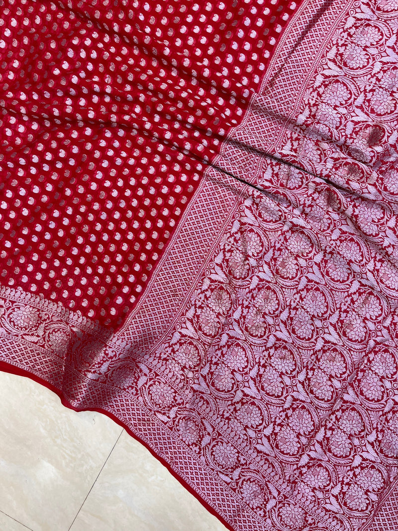 Pure Chiffon Khaddi Banarasi Saree - The Handlooms