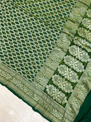 Pure Georgette Banarasi Bandhej Handloom Dupatta - The Handlooms