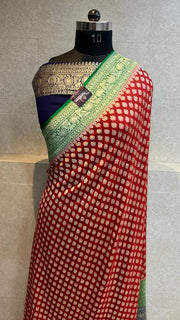 Khaddi Georgette Handloom Banarasi Saree - The Handlooms