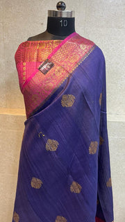 Pure Tussar Silk Handloom Banarasi Saree - The Handlooms