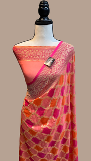 Khaddi Georgette Handloom Banarasi Saree - The Handlooms