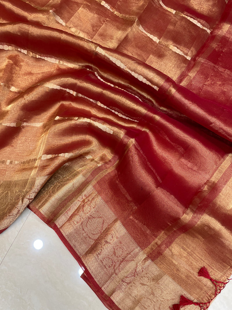Pure Kora Tissue Handloom Banarasi Saree - The Handlooms