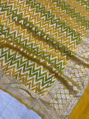 Pure Khaddi Georgette Dupatta - water zari - The Handlooms