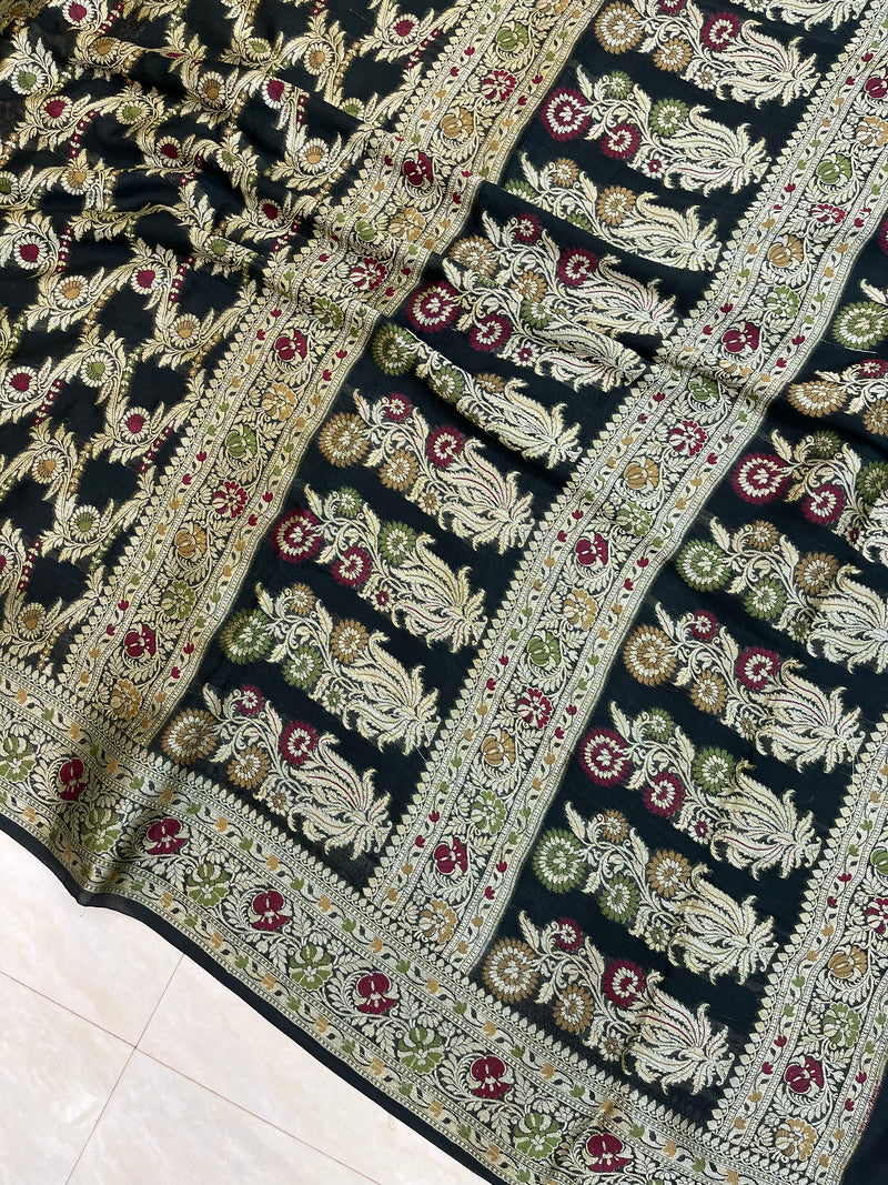 Pure Chiffon Khaddi Banarasi Saree - The Handlooms