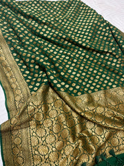 Khaddi Georgette Banarasi Saree -  Antique zari - The Handlooms
