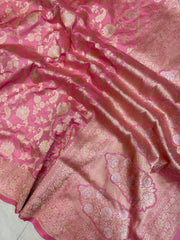 Pure Katan Silk Banarasi Handloom Saree - All over Sona Roopa Jaal work - The Handlooms