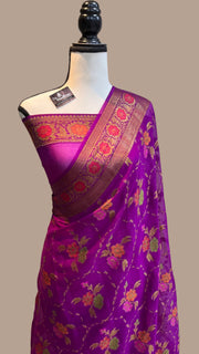 Pure Chiffon Khaddi Banarasi Saree - The Handlooms