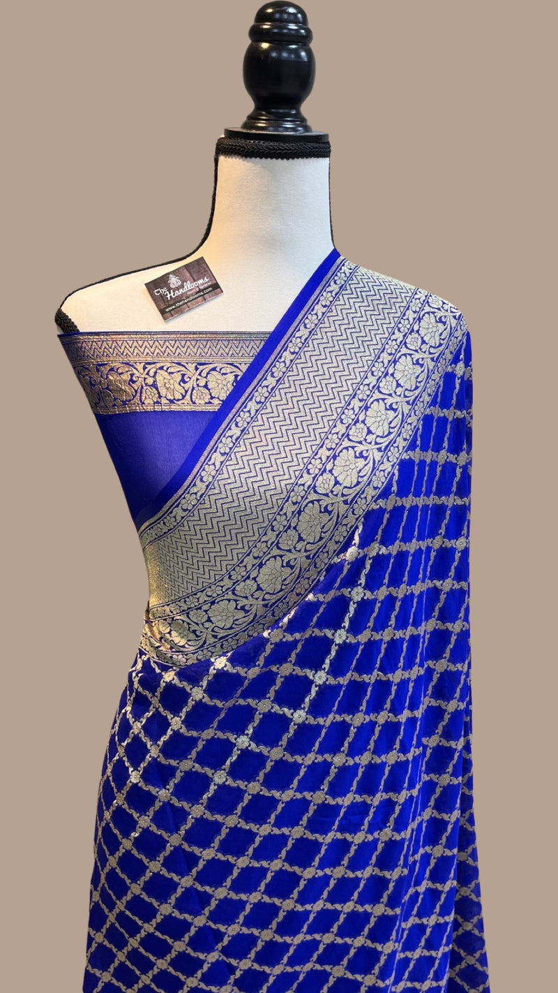 Khaddi Georgette Handloom Banarasi Saree - The Handlooms