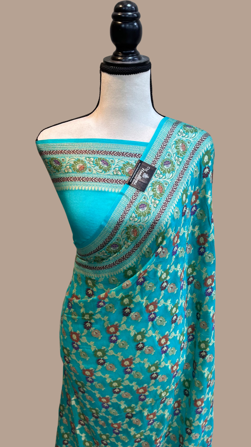 Pure Chiffon Khaddi Banarasi Saree - The Handlooms