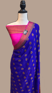 Pure Chiffon Khaddi Banarasi Saree - The Handlooms