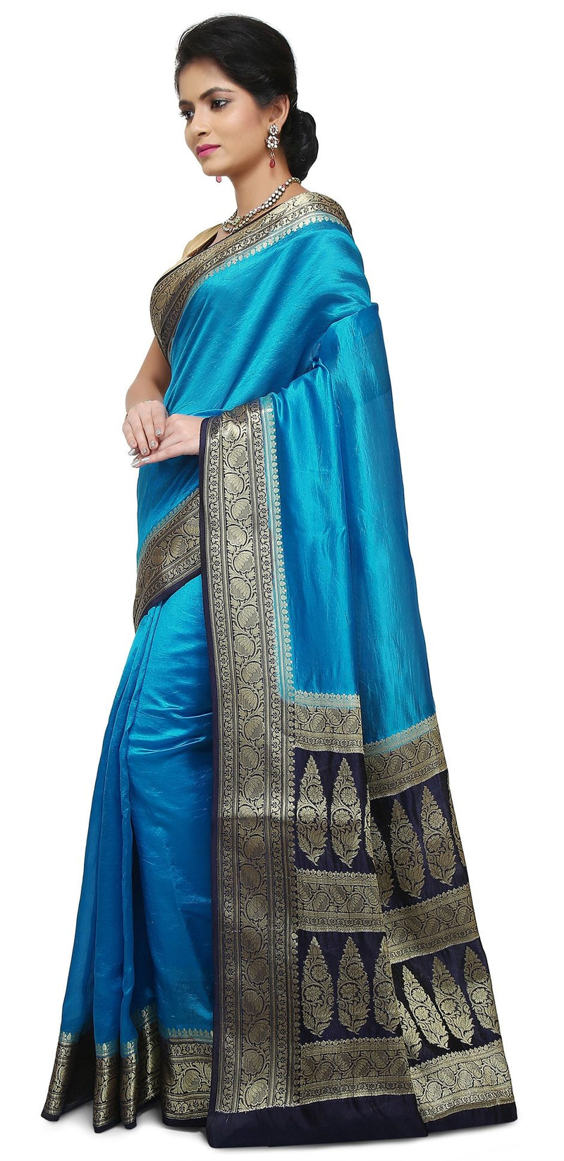 Pure Dupion Silk Banarasi Saree - The Handlooms