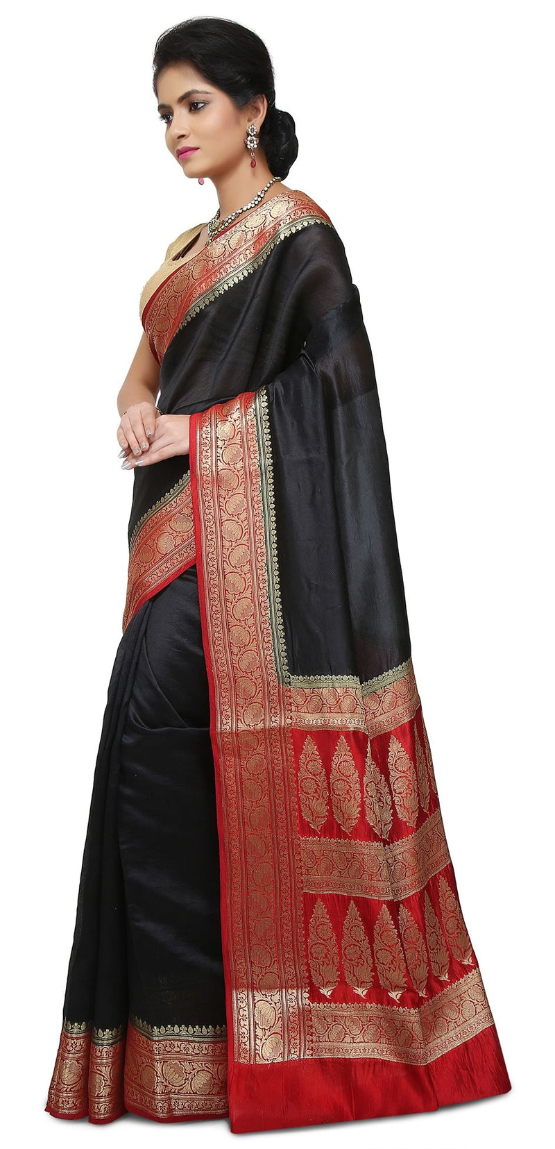Pure Dupion Silk Banarasi Saree - The Handlooms