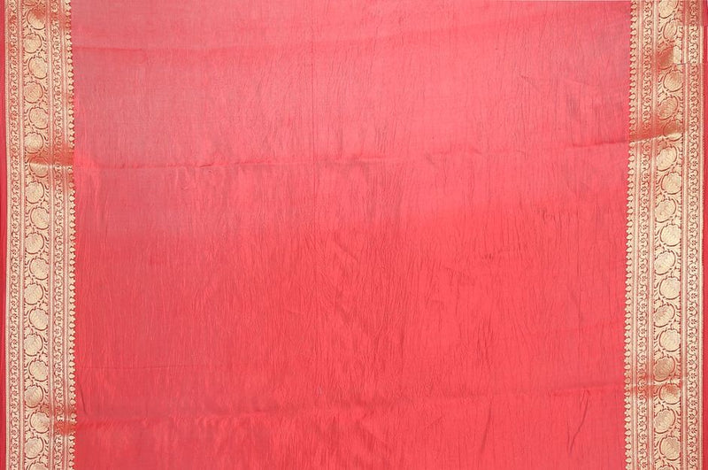 Pure Dupion Silk Banarasi Saree - Gold Zari - The Handlooms