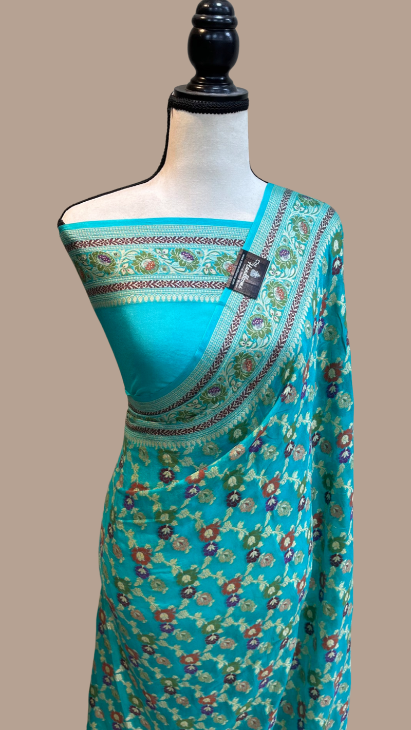 Pure Chiffon Khaddi Banarasi Saree - The Handlooms