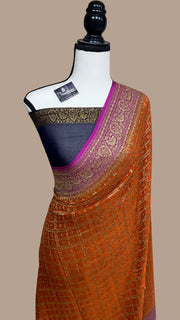 Khaddi Georgette Banarasi Saree -  Antique zari - The Handlooms
