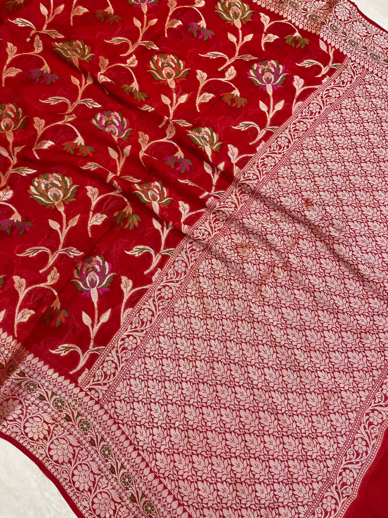 Pure Chiffon Khaddi Banarasi Saree - The Handlooms
