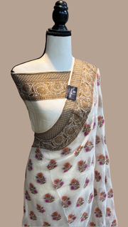 Pure Chiffon Khaddi Banarasi Saree - The Handlooms