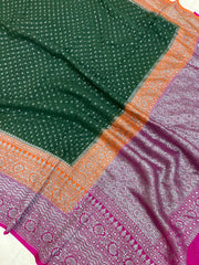 Khaddi Georgette Banarasi Saree -  Antique zari - The Handlooms