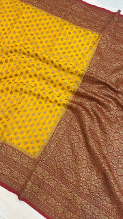 Khaddi Georgette Banarasi Saree -  Antique zari - The Handlooms