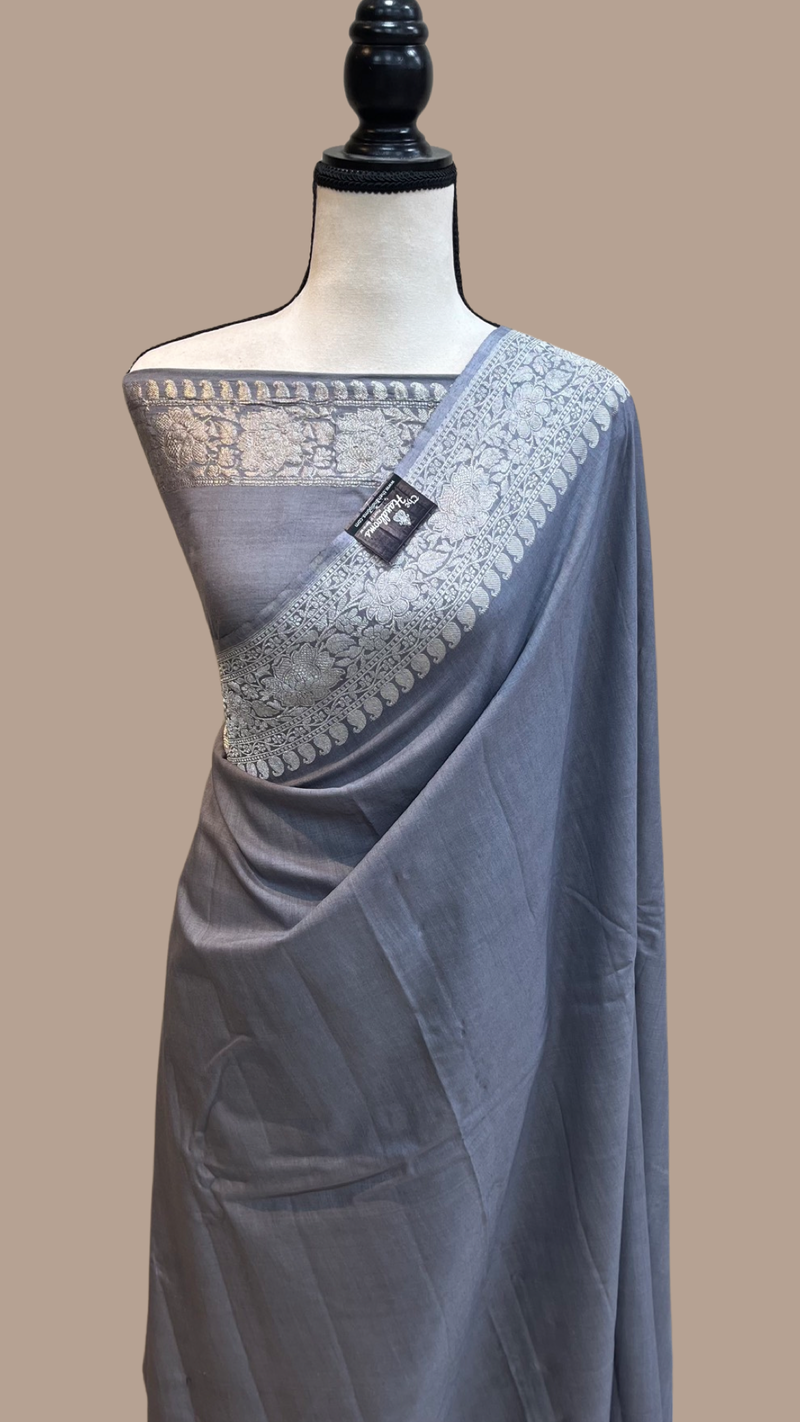 Moonga Georgette Handloom Banarasi Saree - The Handlooms
