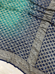 Pure Georgette Banarasi Bandhej Handloom Saree - The Handlooms