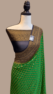 Khaddi Georgette Banarasi Saree -  Antique zari - The Handlooms