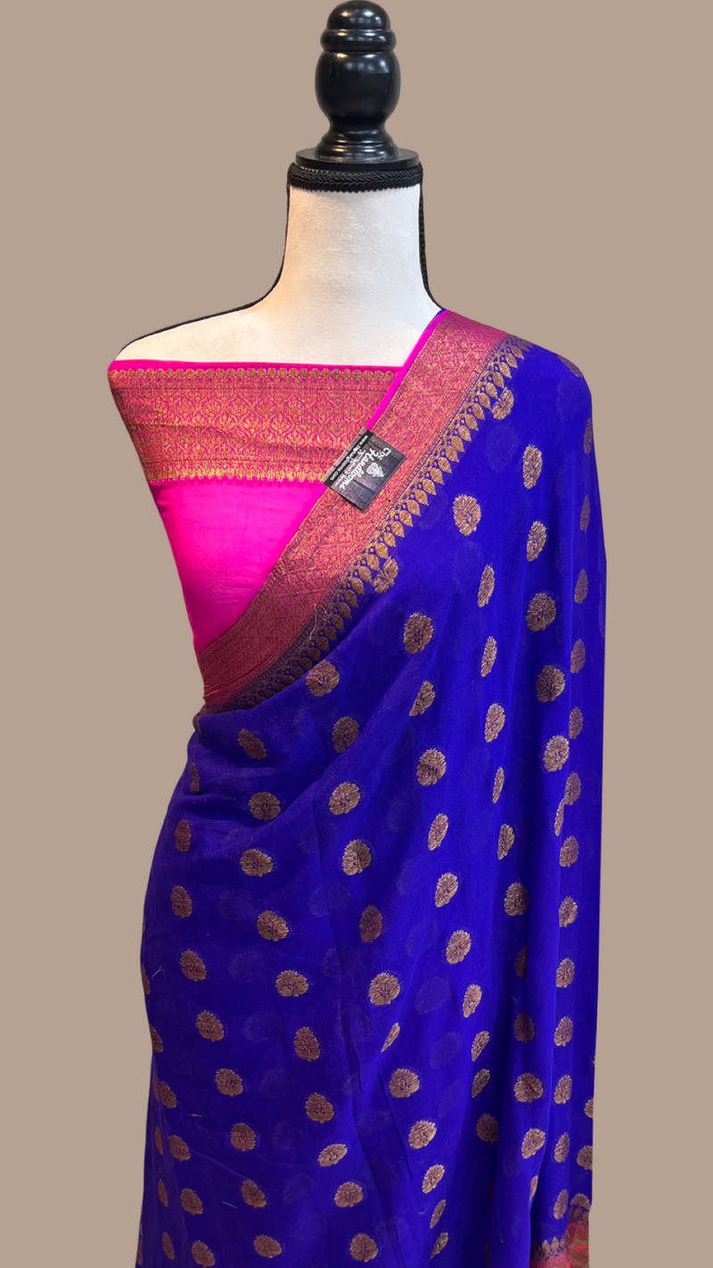Pure Chiffon Khaddi Banarasi Saree - The Handlooms