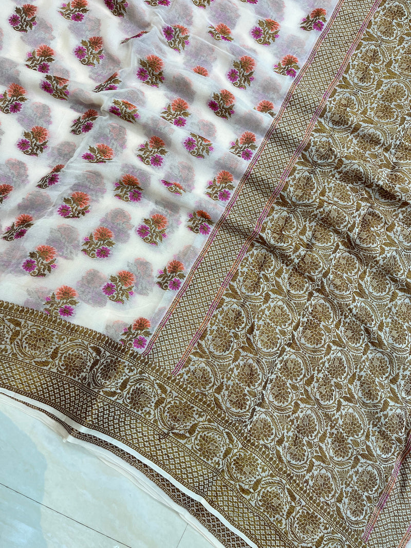 Pure Chiffon Khaddi Banarasi Saree - The Handlooms