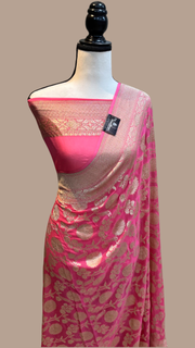 Khaddi Georgette Handloom Banarasi Saree - The Handlooms