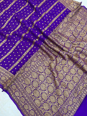 Khaddi Georgette Banarasi Saree -  Antique zari - The Handlooms