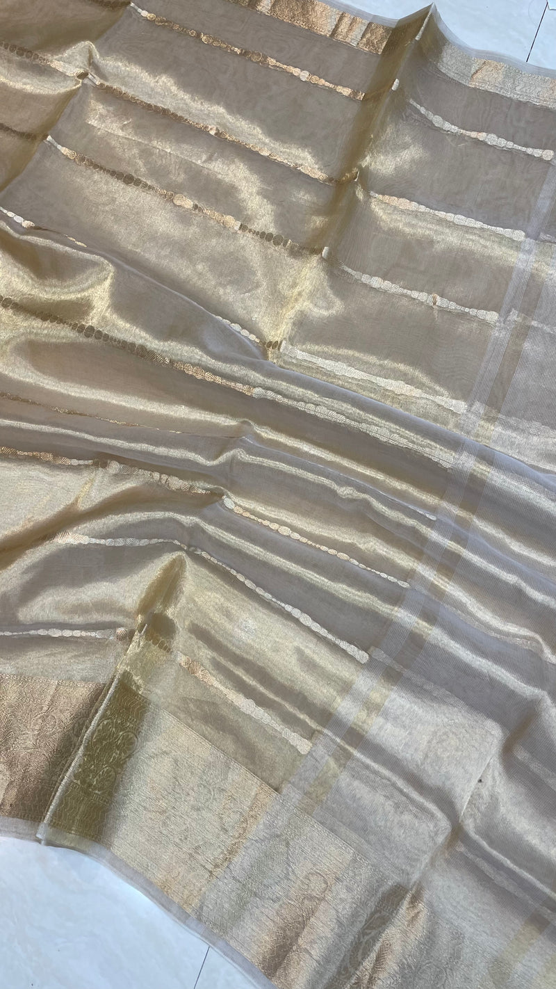 Pure Kora Tissue Handloom Banarasi Saree - The Handlooms