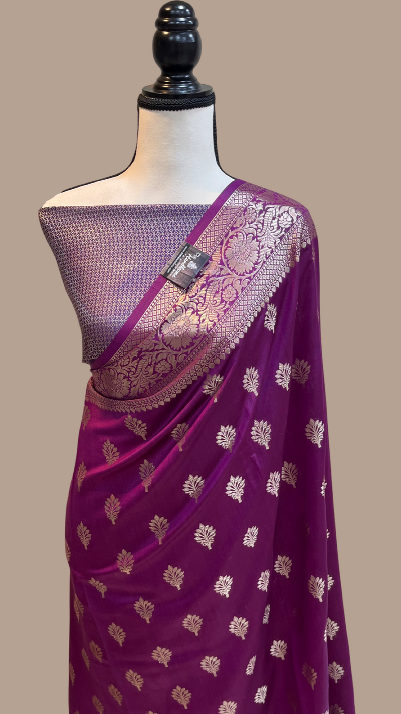 Pure Dupion Silk Banarasi Saree - The Handlooms