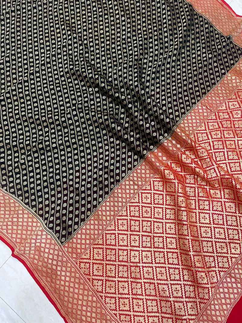 Khaddi Georgette Banarasi Saree -  Gold zari - The Handlooms