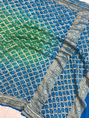 Pure Georgette Banarasi Bandhej Handloom Dupatta - The Handlooms