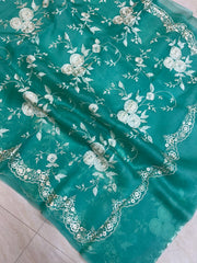 Pure organza Chikankari Handloom Banarasi Saree - The Handlooms