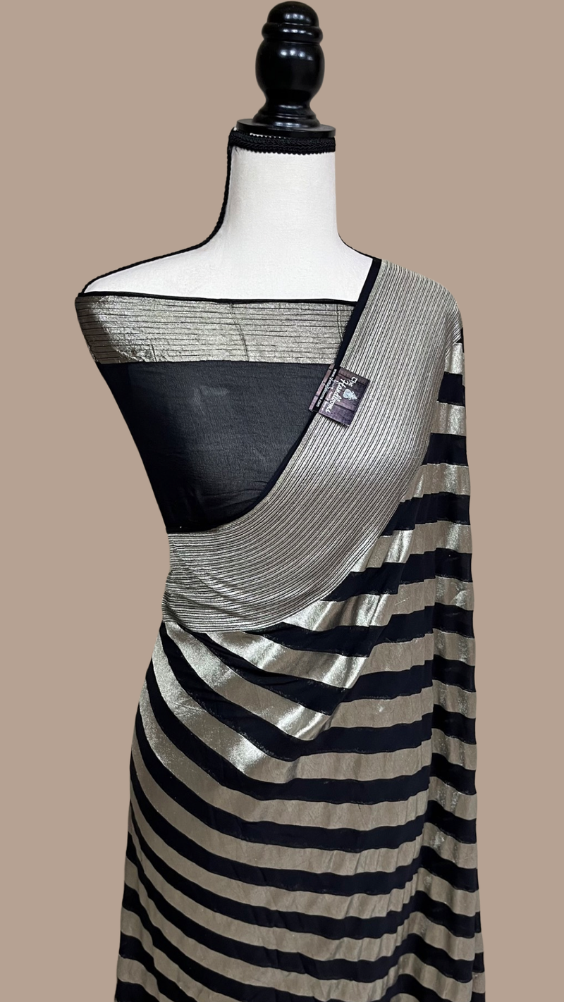 Khaddi Georgette Handloom Banarasi Saree - The Handlooms