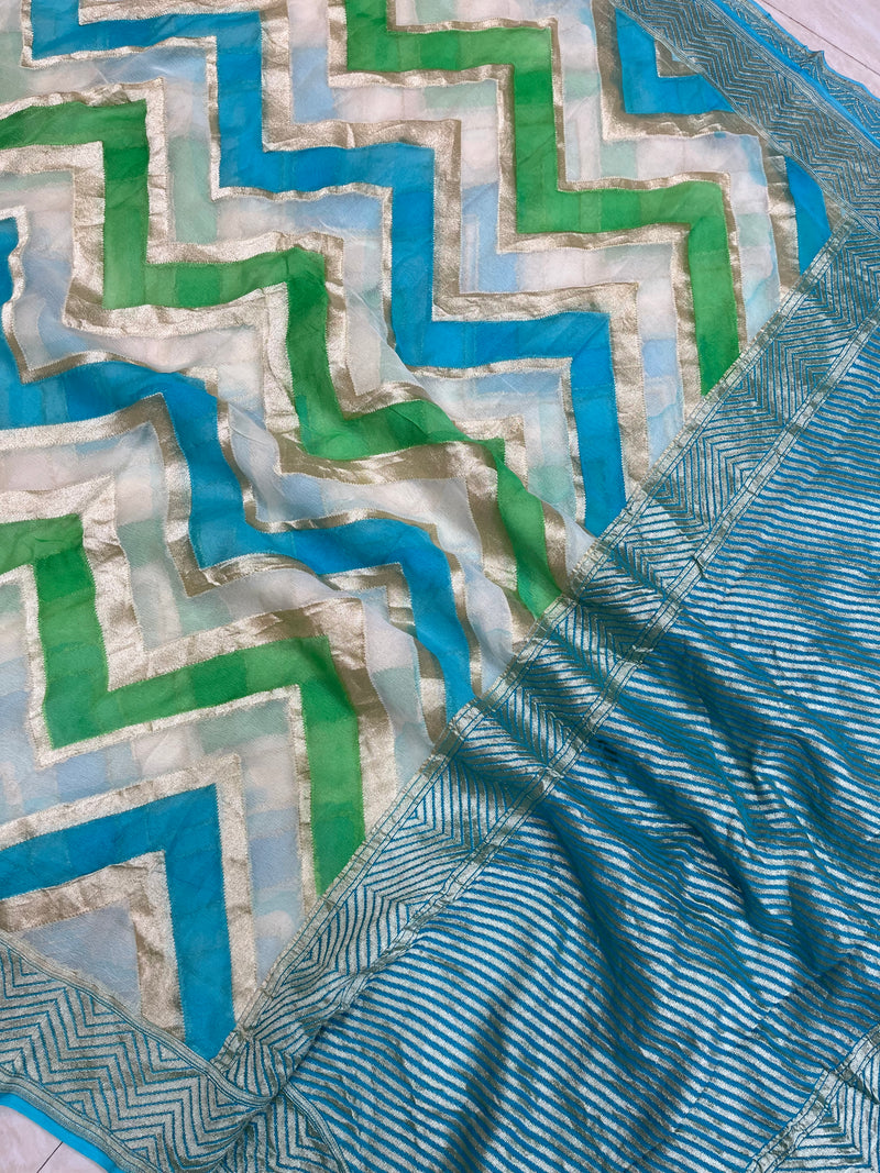 Khaddi Georgette Handloom Banarasi Saree - The Handlooms