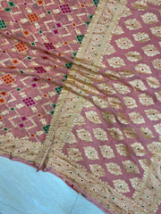 Khaddi Georgette Banarasi Handloom Saree - with meenakari work Gold Zari - The Handlooms