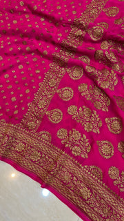 Khaddi Georgette Banarasi Saree -  Antique zari - The Handlooms