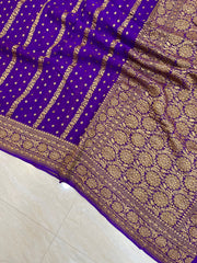 Khaddi Georgette Banarasi Saree -  Antique zari - The Handlooms